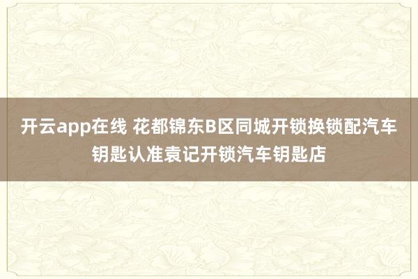 开云app在线 花都锦东B区同城开锁换锁配汽车钥匙认准袁记开锁汽车钥匙店