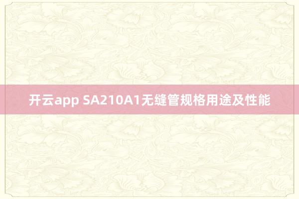 开云app SA210A1无缝管规格用途及性能