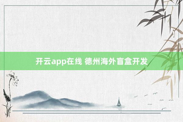 开云app在线 德州海外盲盒开发