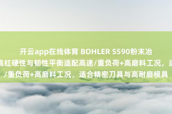 开云app在线体育 BOHLER S590粉末冶金高速钢实现极致耐磨、高红硬性与韧性平衡适配高速/重负荷+高磨料工况，适合精密刀具与高耐磨模具
